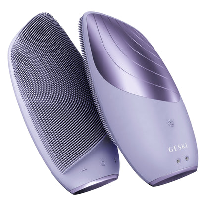 Geske Sonic Thermo Facial Brush 6-in-1 Heated Cleansing Brush Purple
