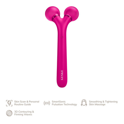 Geske Sonic Facial Roller 4-in-1 Facial Dermasmooth Stimulator Magenta
