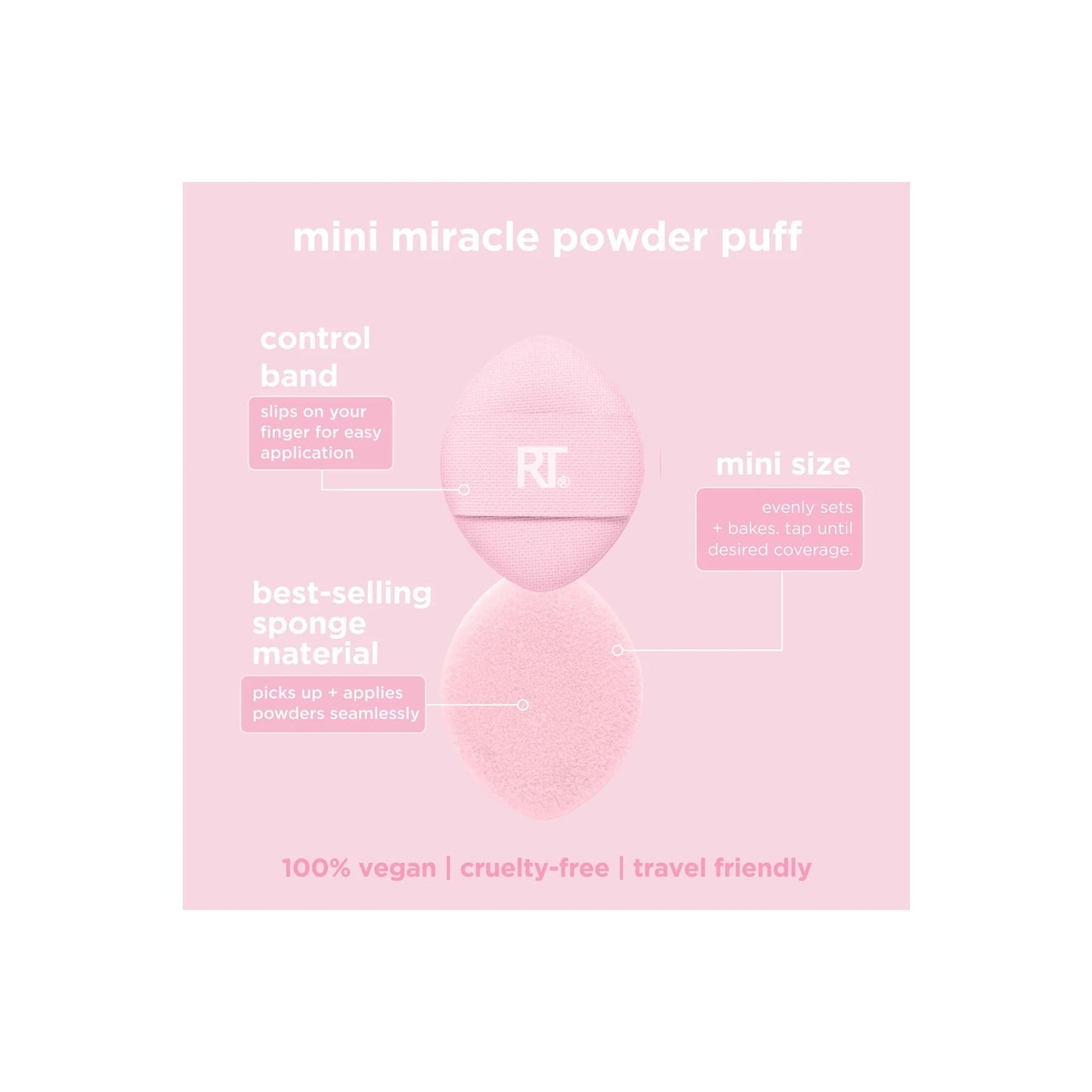 Real Techniques Mini Miracle Powder Puff Trio, 3 Count