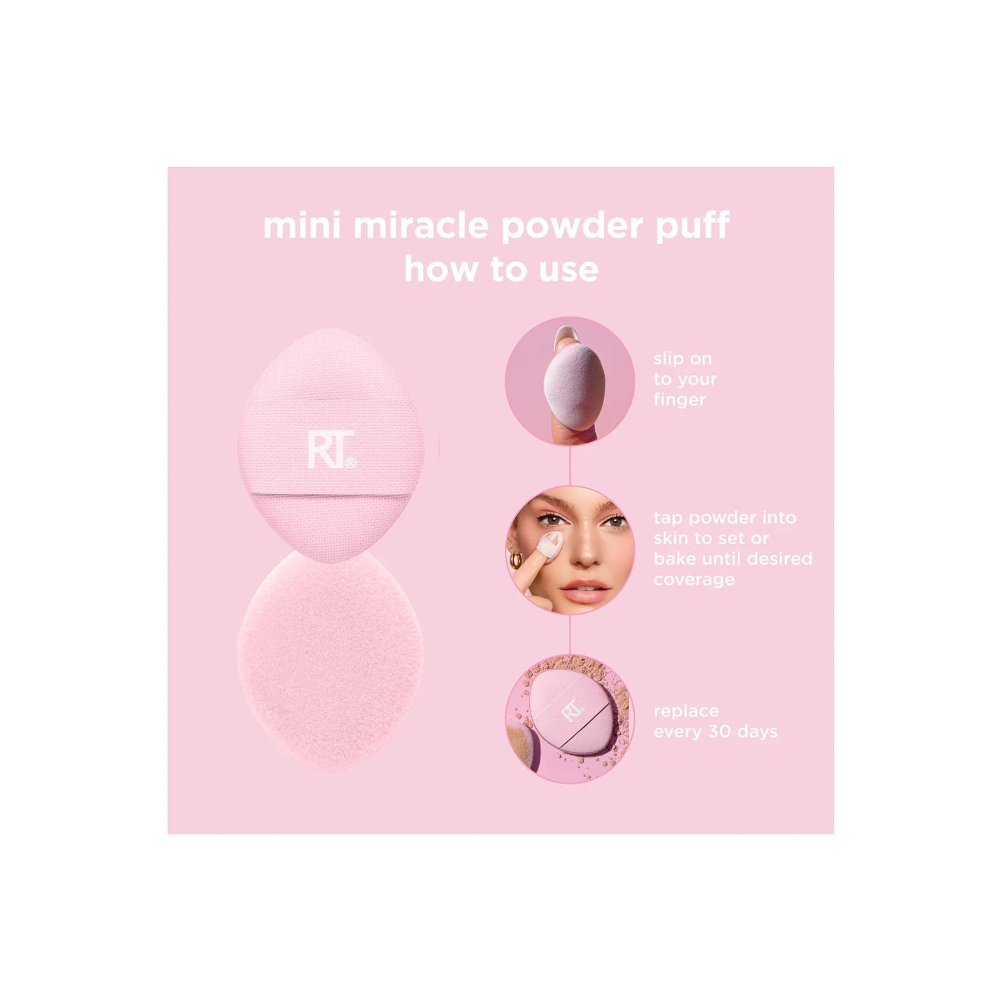 Real Techniques Mini Miracle Powder Puff Trio, 3 Count