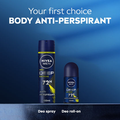 Nivea Men Deep Extreme Maxxtech, Antiperspirant for Men, Roll-on 50ml