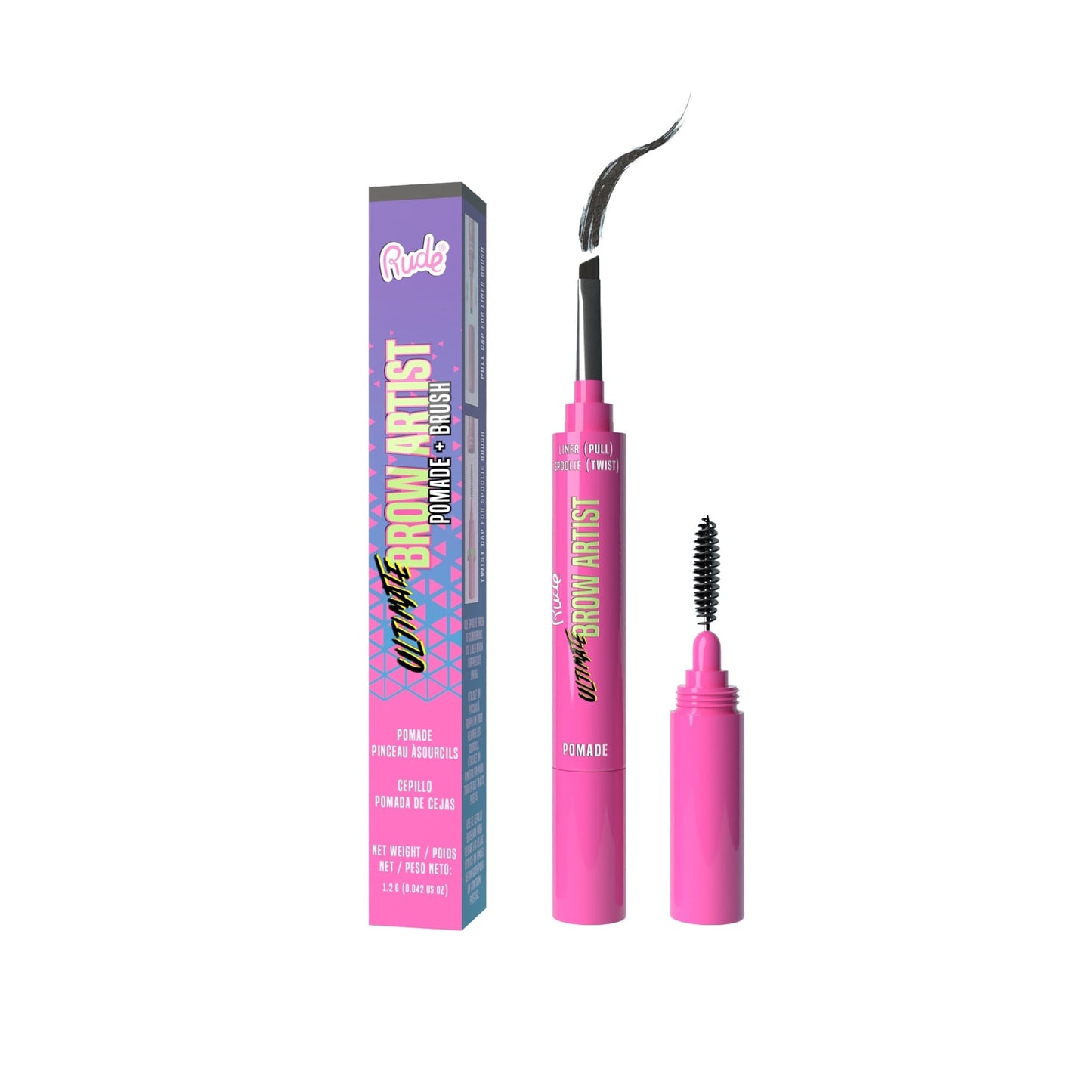 Rude Ultimate Brow Artist Pomade & Brush