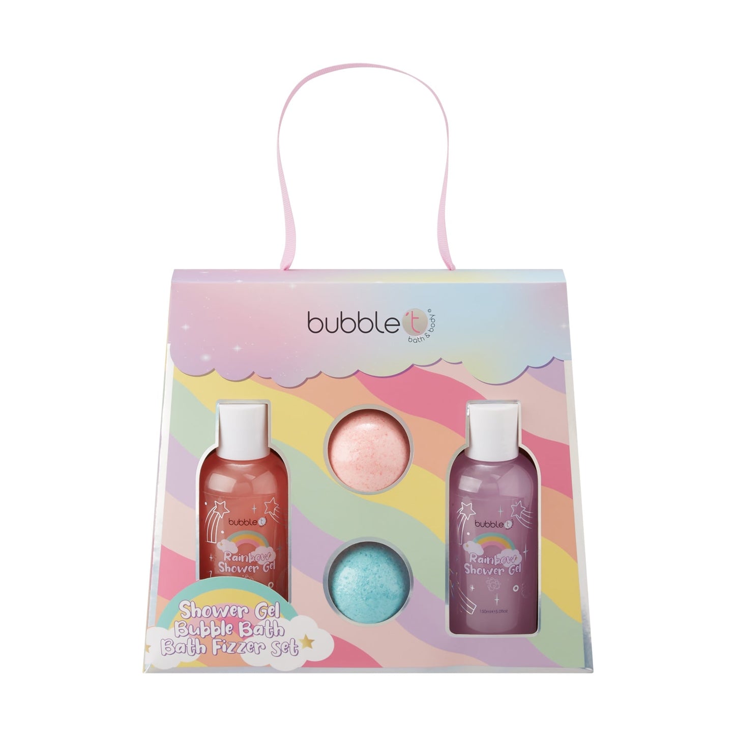 Bubble T Rainbow Shower Gel Bubble Bath Fizzer Set