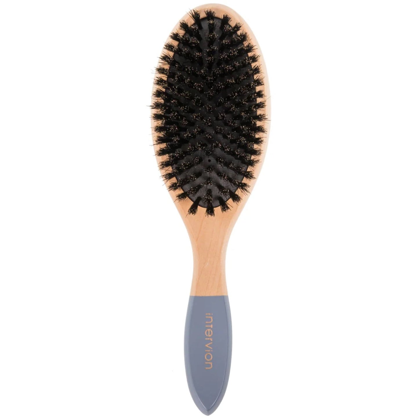 Intervion Wooden Line Wooden Brush With Natural Bristles Gray