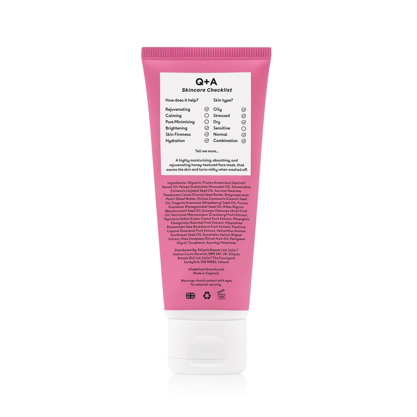 Q+A Vitamin A.C.E Warming Gel Mask 75ml