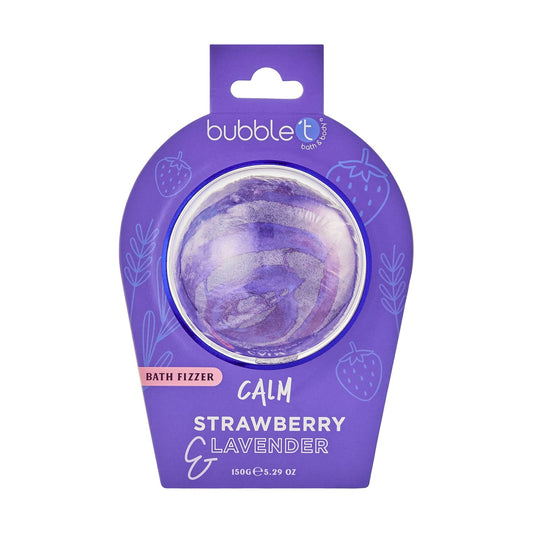 Bubble Tea Calm Bath fizzer in Strawberry & Lavender