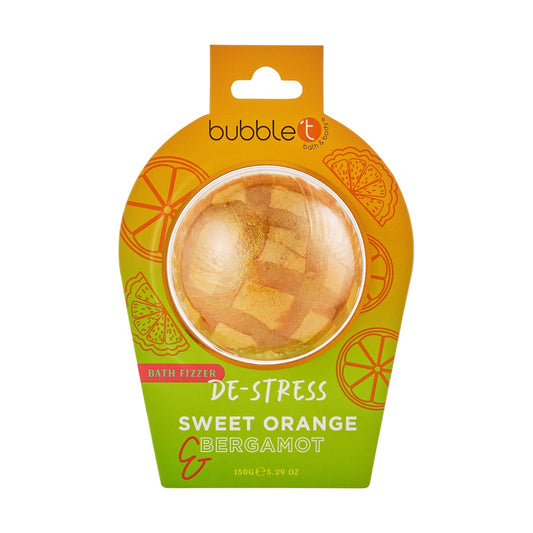 Bubble Tea De-stress Bath fizzer in Sweet Orange & Bergamot