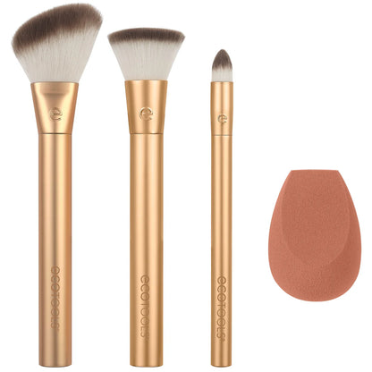 EcoTools Precious Metals Face Blend + Sculpt Kit, 4 Piece Set