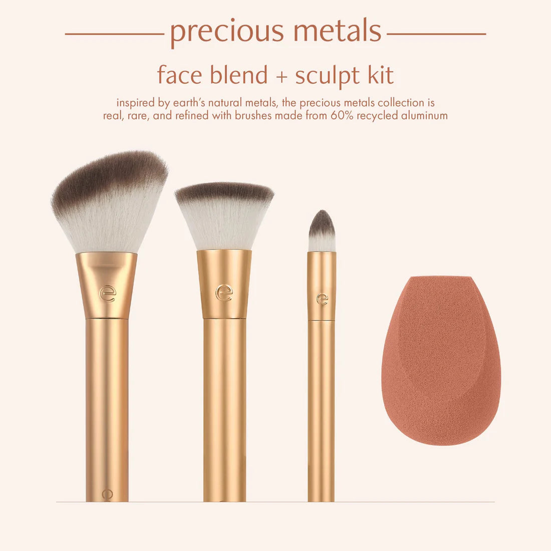 EcoTools Precious Metals Face Blend + Sculpt Kit, 4 Piece Set