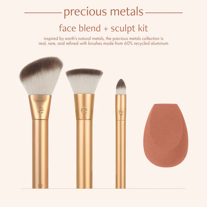 EcoTools Precious Metals Face Blend + Sculpt Kit, 4 Piece Set