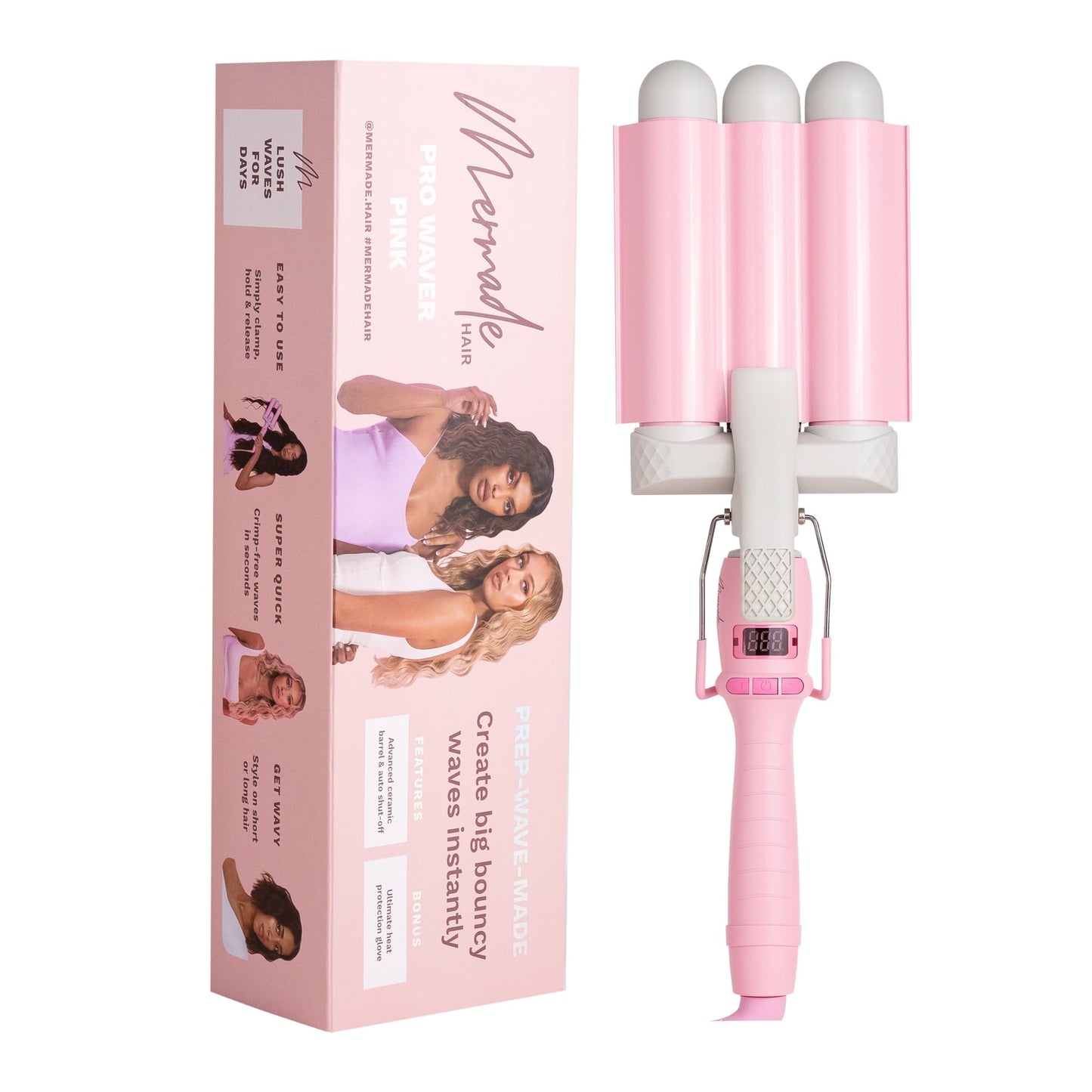 Mermade Hair Pro Waver 32mm - Pink