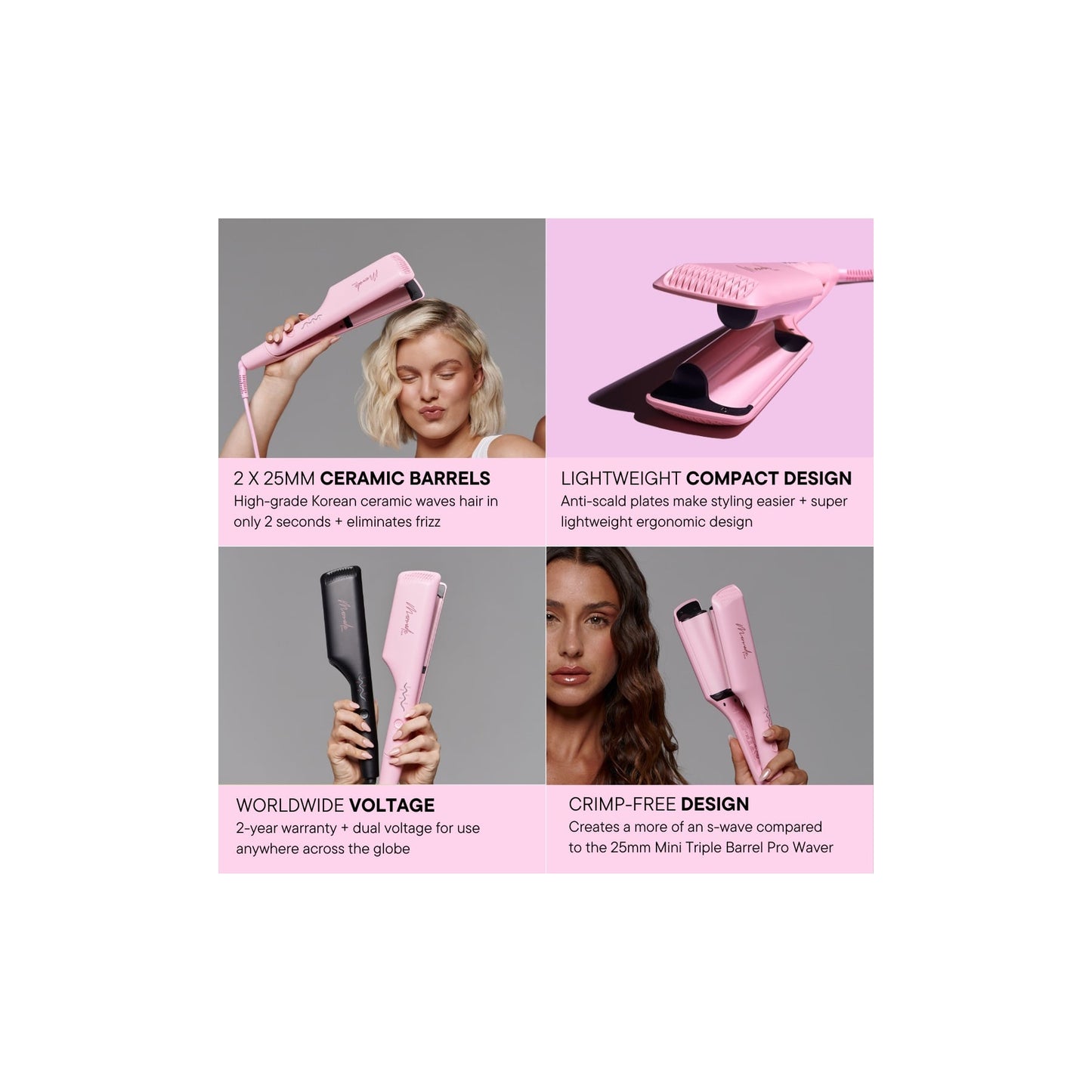 Mermade Hair Double Waver - Pink