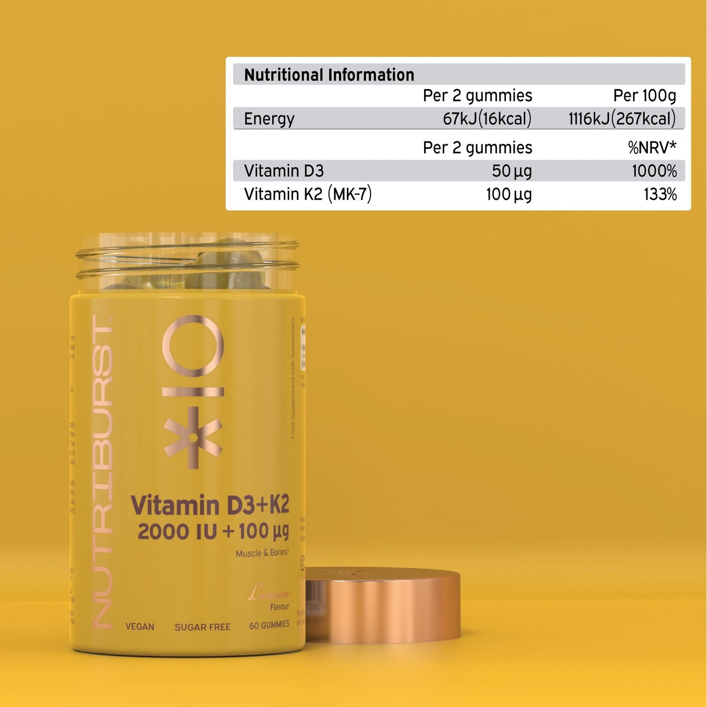 Nutriburst Vitamin D3 + K2 - Lemon Flavor