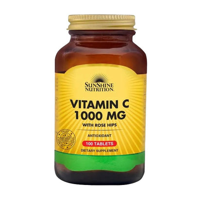 Sunshine Nutrition Vitamin C 1000 Mg With Rosehips 100 Tablets