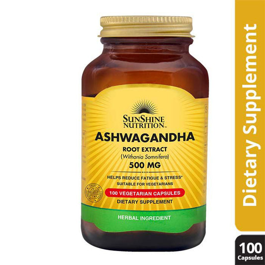 Sunshine Nutrition Ashwagandha 500mg Veg Caps 100 Tablets