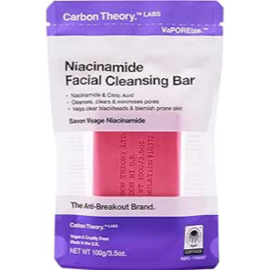 Carbon Theory Niacinamide Facial Cleansing Bar 100 G, Pink