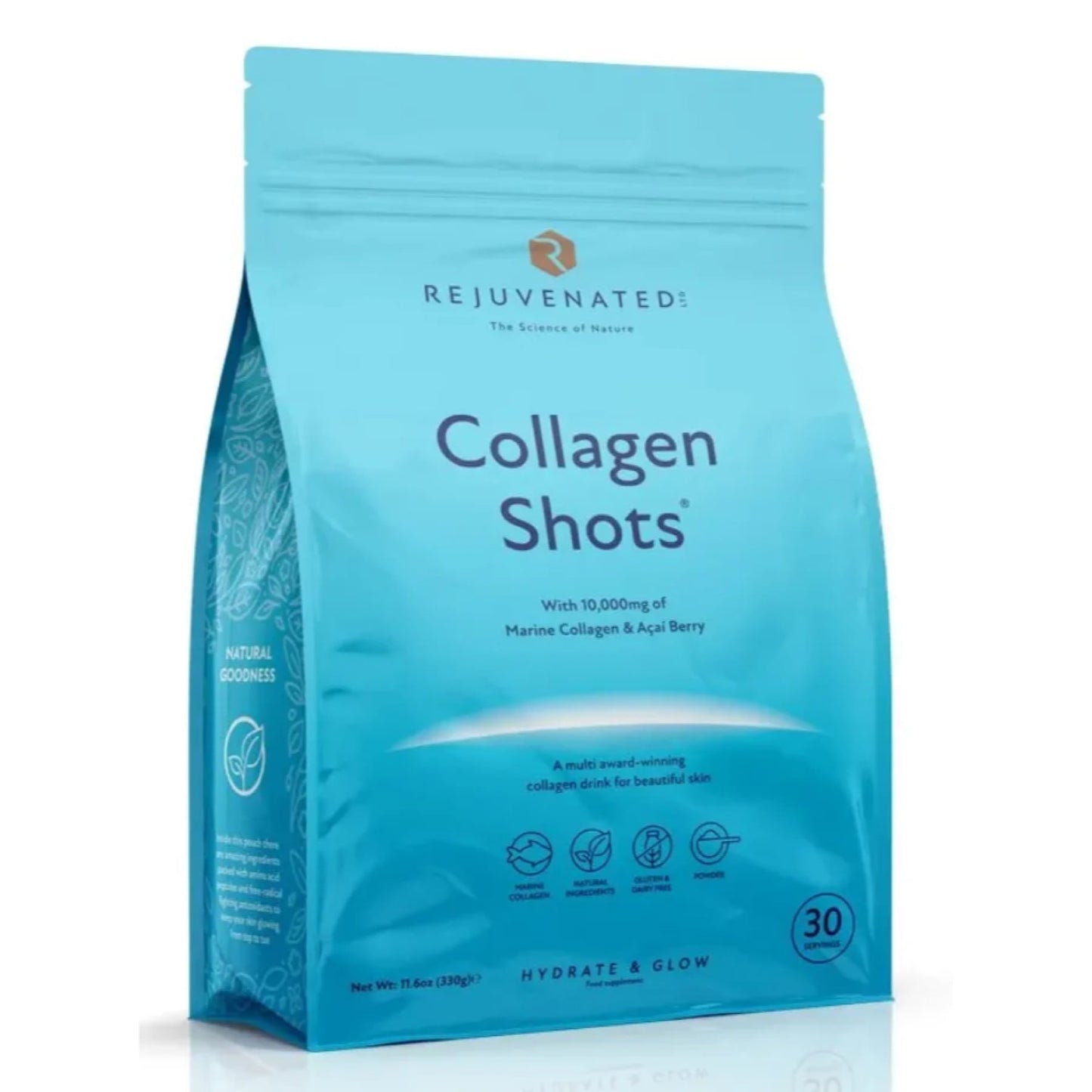 Rejuvenated Collagen Shots, Rejuvenated, Powder, 10,000 Mg, Acai Berry, 330 G