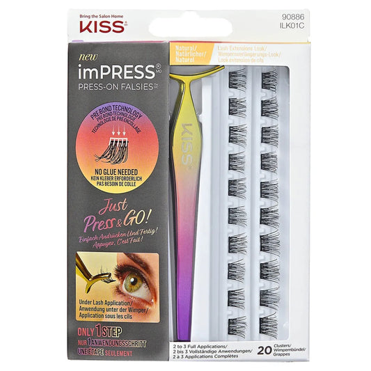 Kiss Impress Press on Falsies Natural Eyelashes - Black