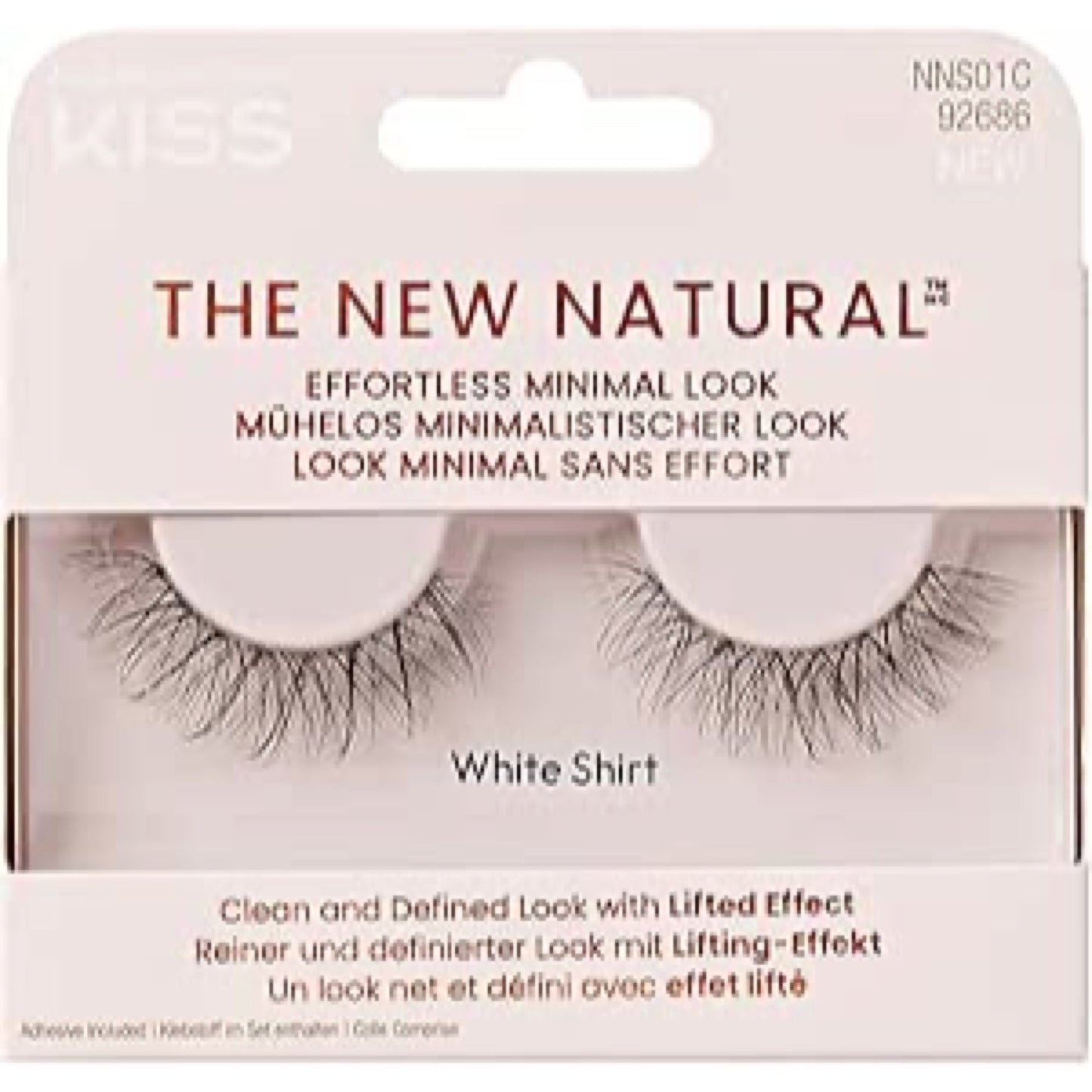 Kiss the New Natural – Full Strip Press on False Eyelashes With Glue