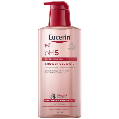 Eucerin pH5 Shower Gel & Oil, with Dexpanthenol 400ml