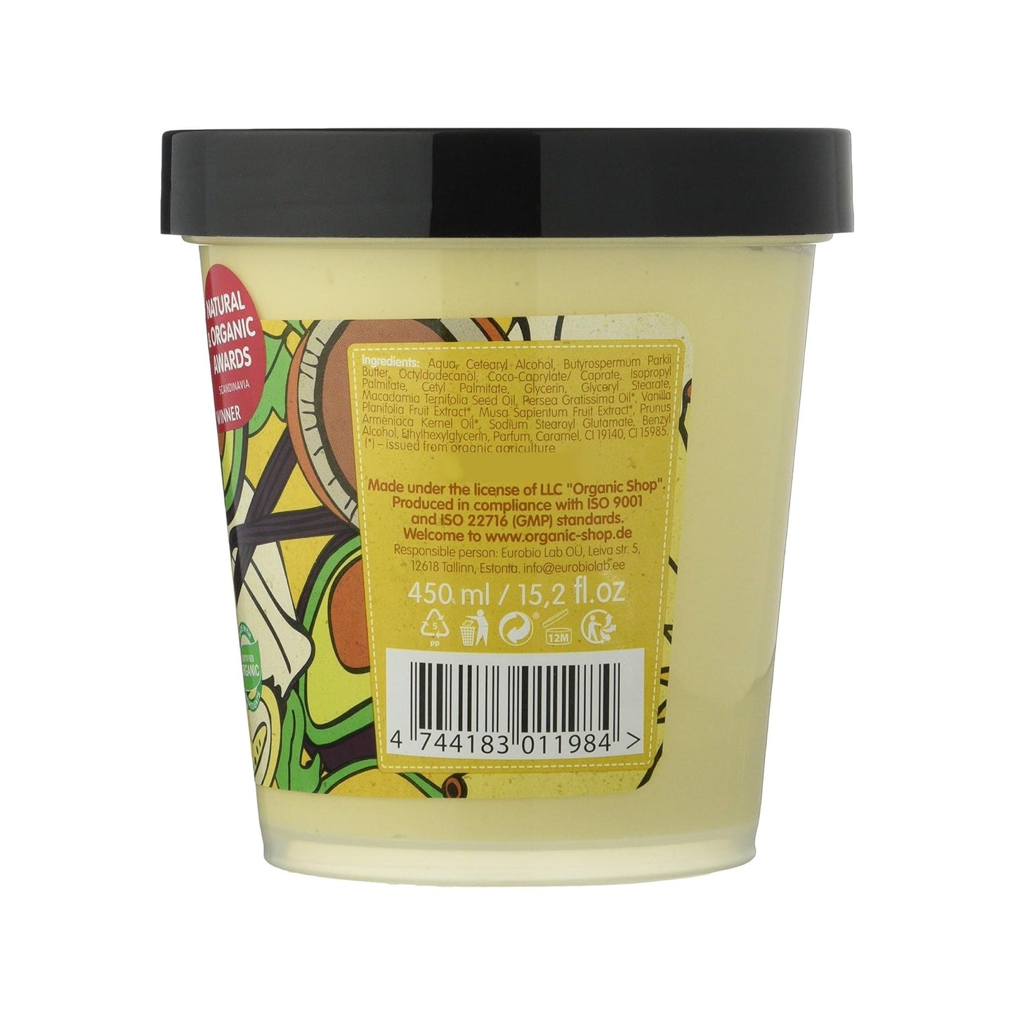 Organic Shop Body Desserts Banana Milkshake Repair Body Cream 450 ml