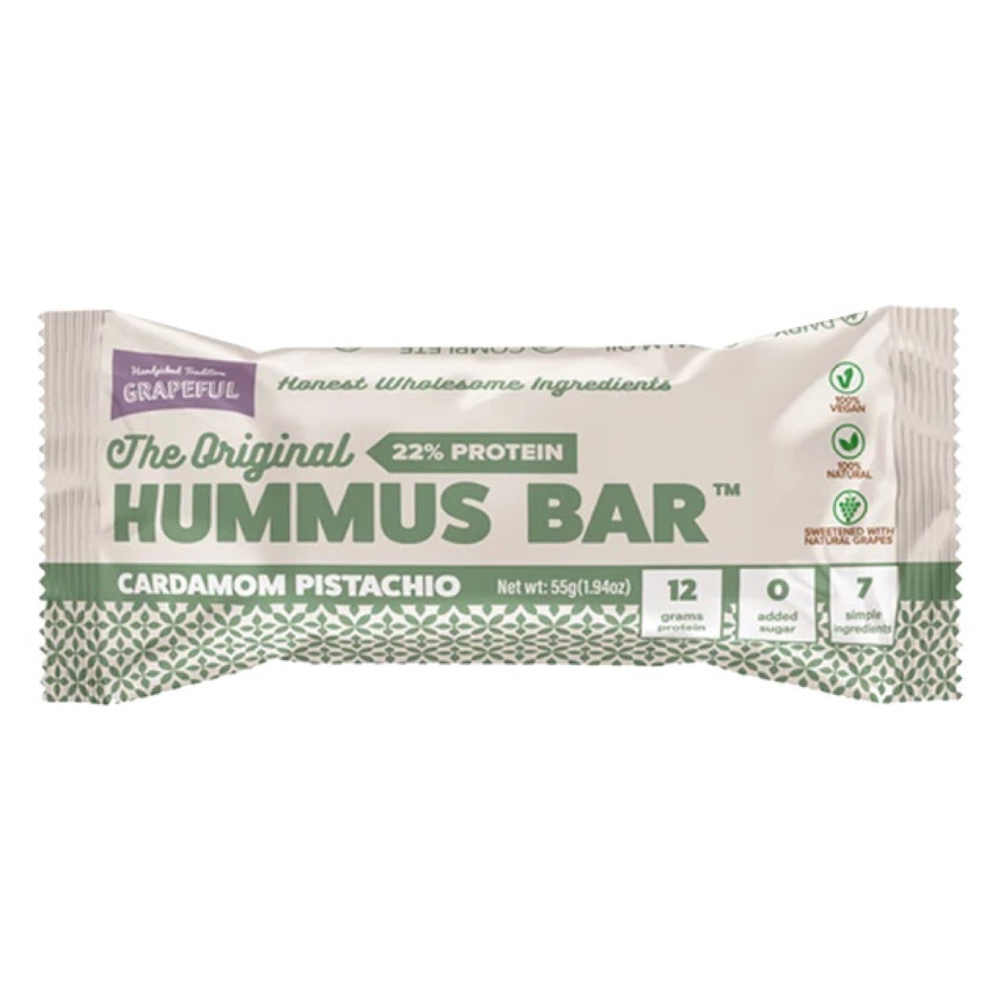 Zollipops Grapeful Vegan Hummus Cardamom Bar 55g