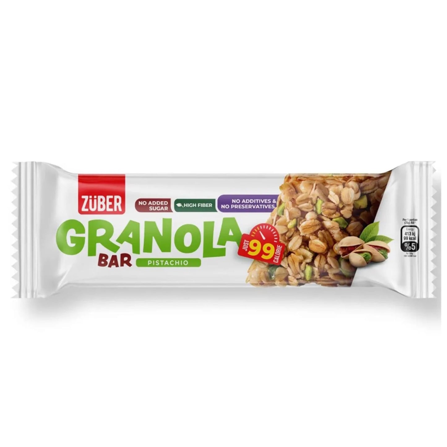 Zollipops Zuber - Pistachio Granola Bar - 25 G
