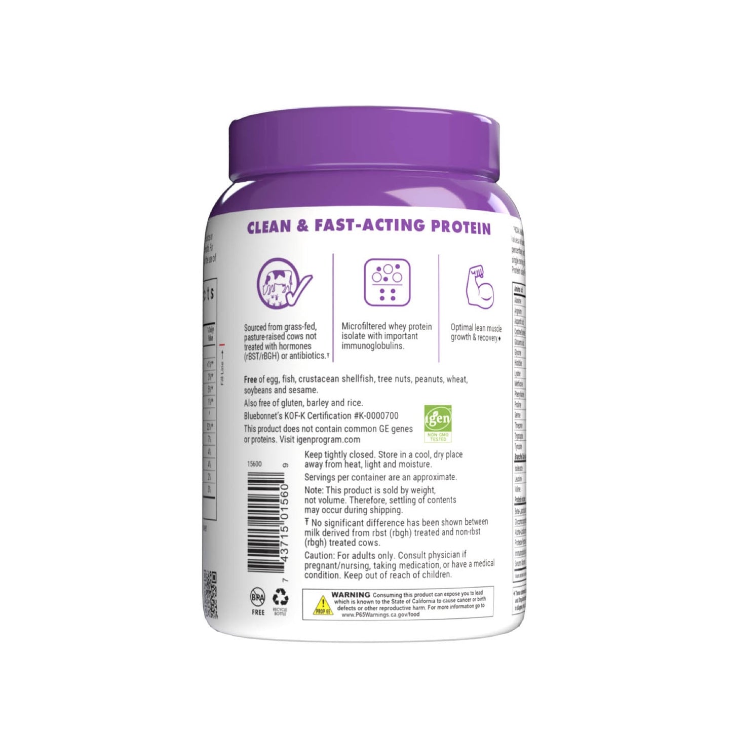 Bluebonnet Whey Protein Isolate 462g