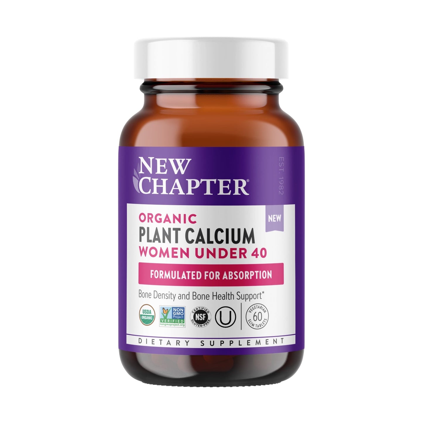 New Chapter Organic Plnt Calcium Women Undr40 60t