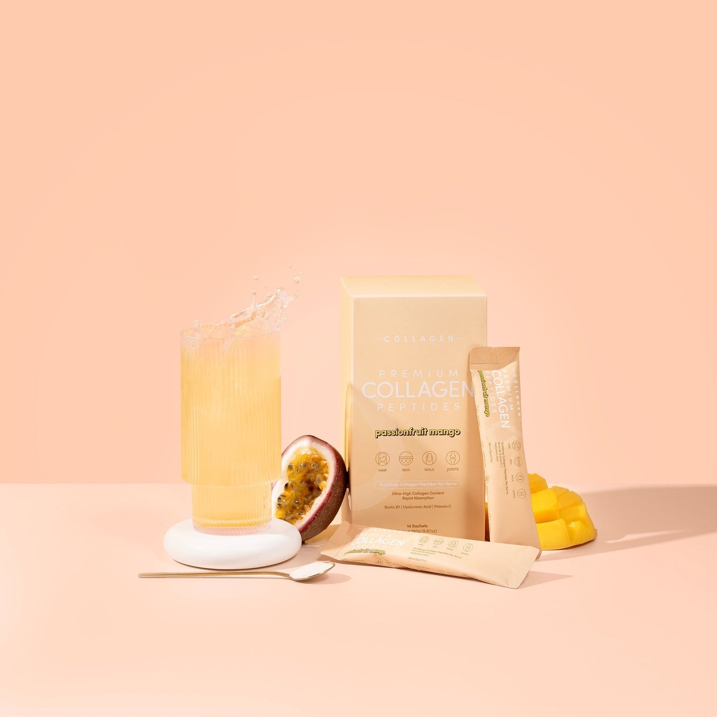 The Collagen Co Collagen Sachets 15gx14s Peach Flavour Mango