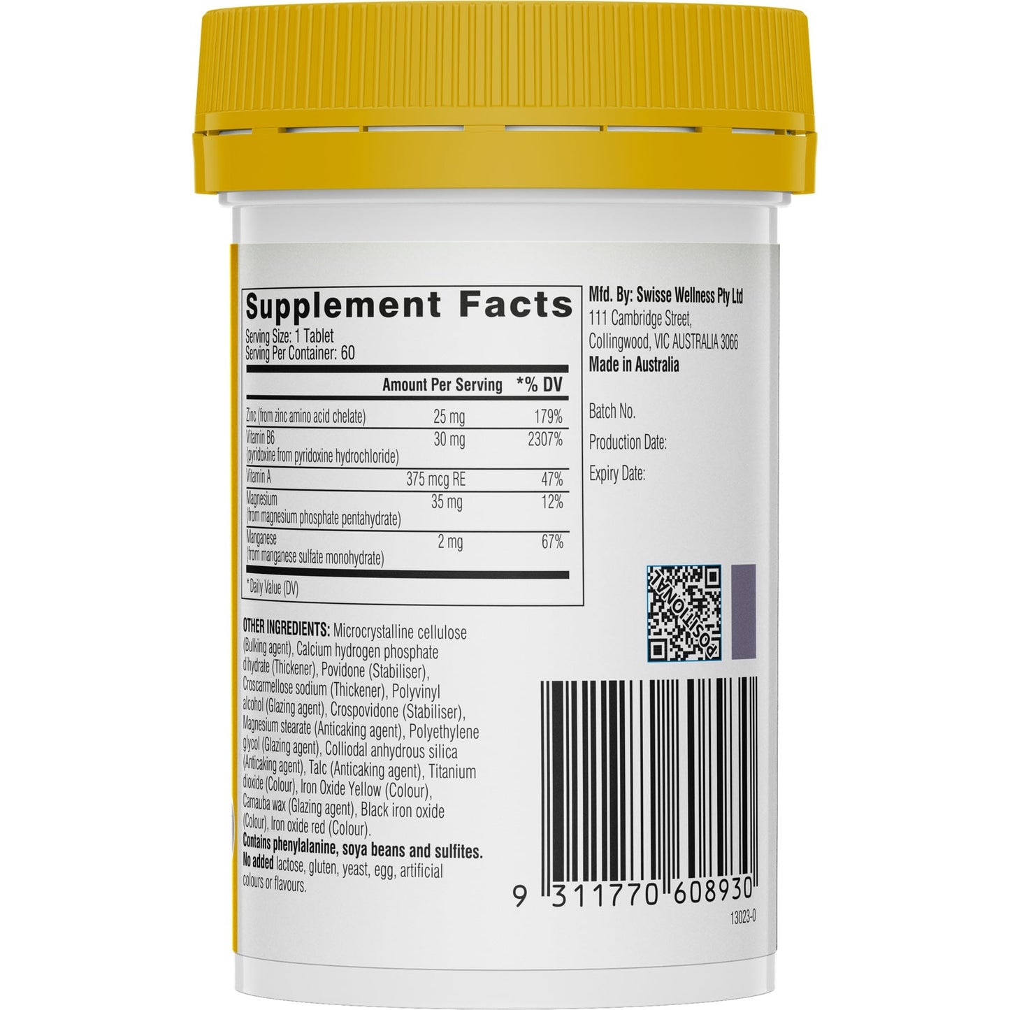 Swisse Ub Zinc+ 60 Tab