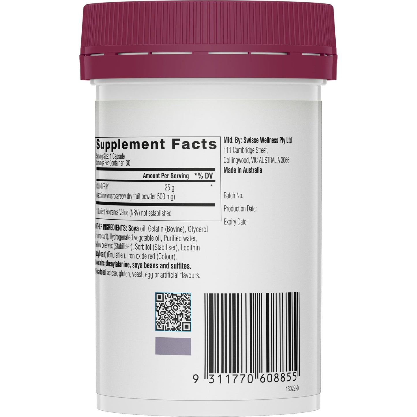 Swisse Ultiboost Hs Cranberry 30 Cap