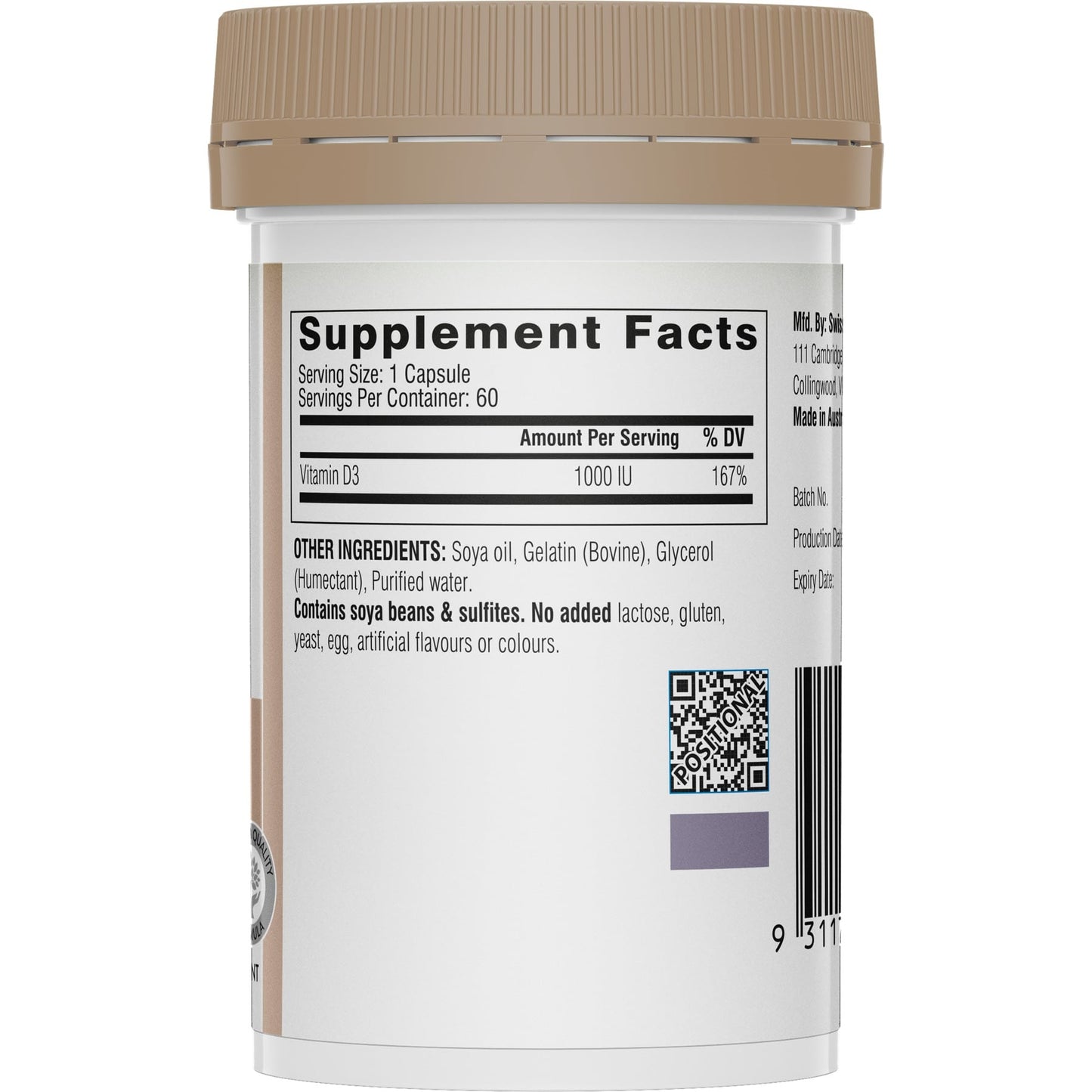 Swisse Ub Vitamin D 60 Cap