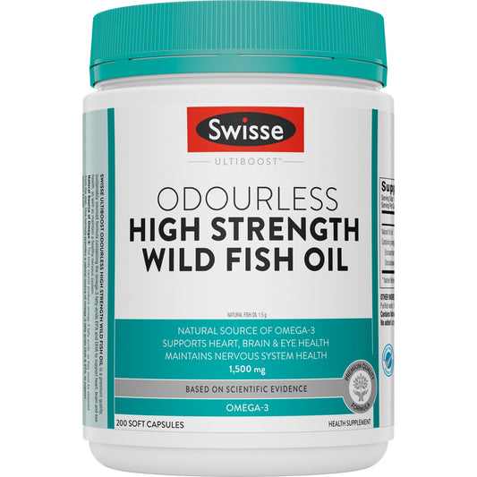 Swisse Ub Odourless Hs Wild Fish Oil 1500mg 200 Cap