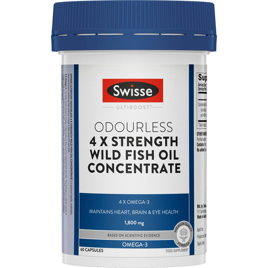 Swisse Ub Odourless 4x Strength Wild Fish Oil Concentrate 60 Cap