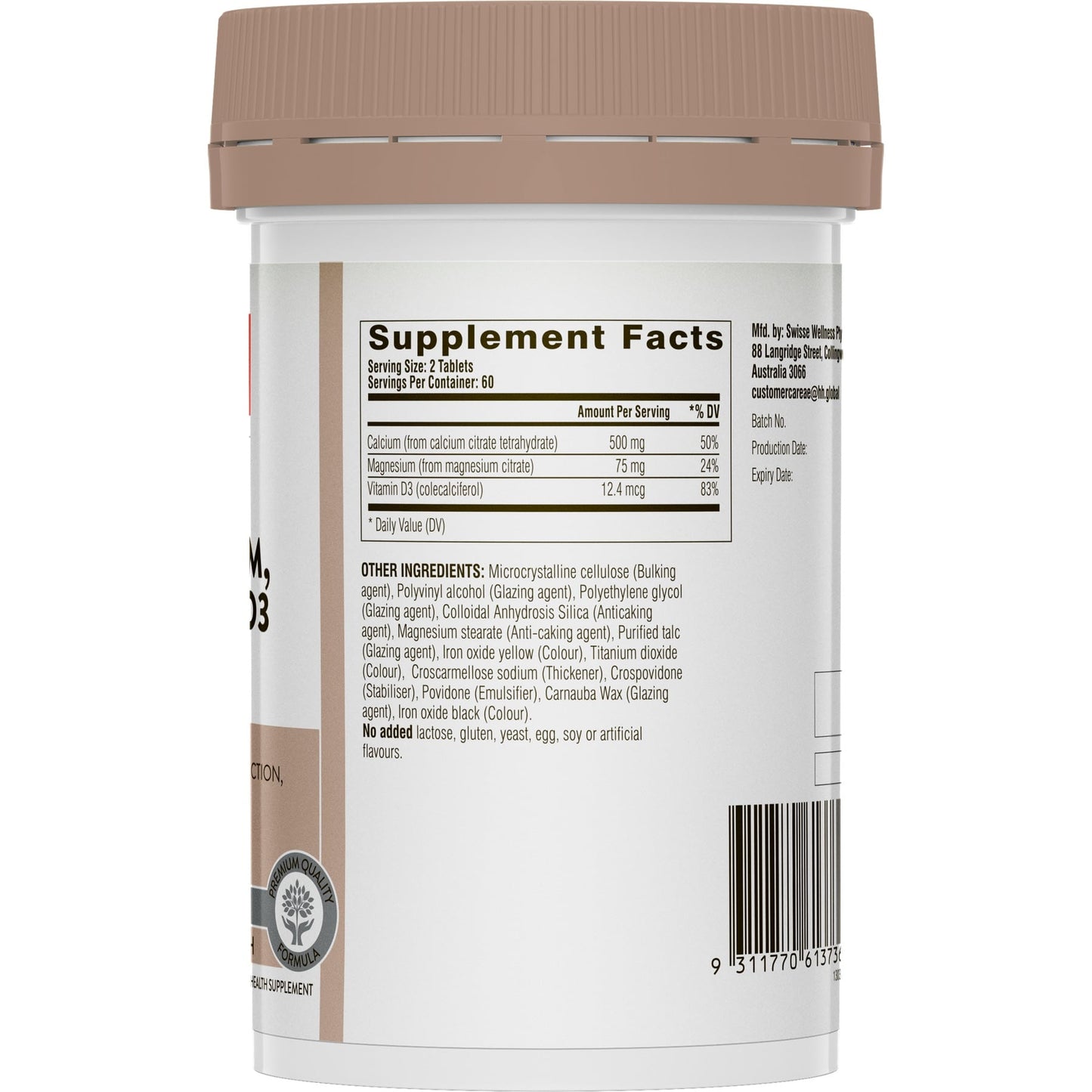 Swisse Ub Magnesium Calcium + D3 120 Tab