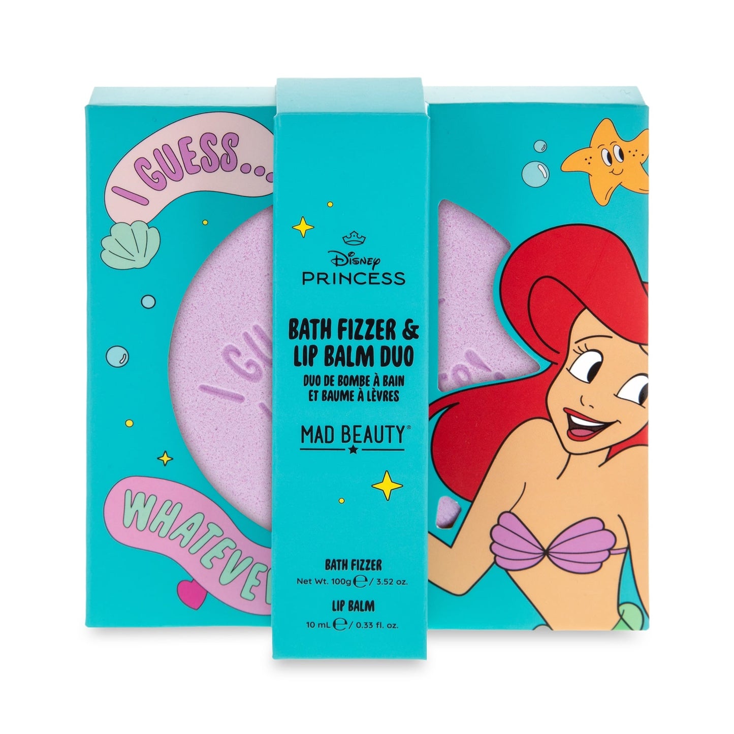 Mad Beauty Disney Princess Express Yourself - Bath Fizzer & Lip Balm Set Ariel