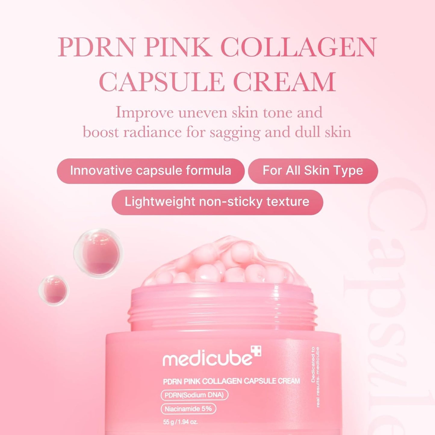 Medicube Salmon DNA PDRN Pink Collagen Capsule Face Cream