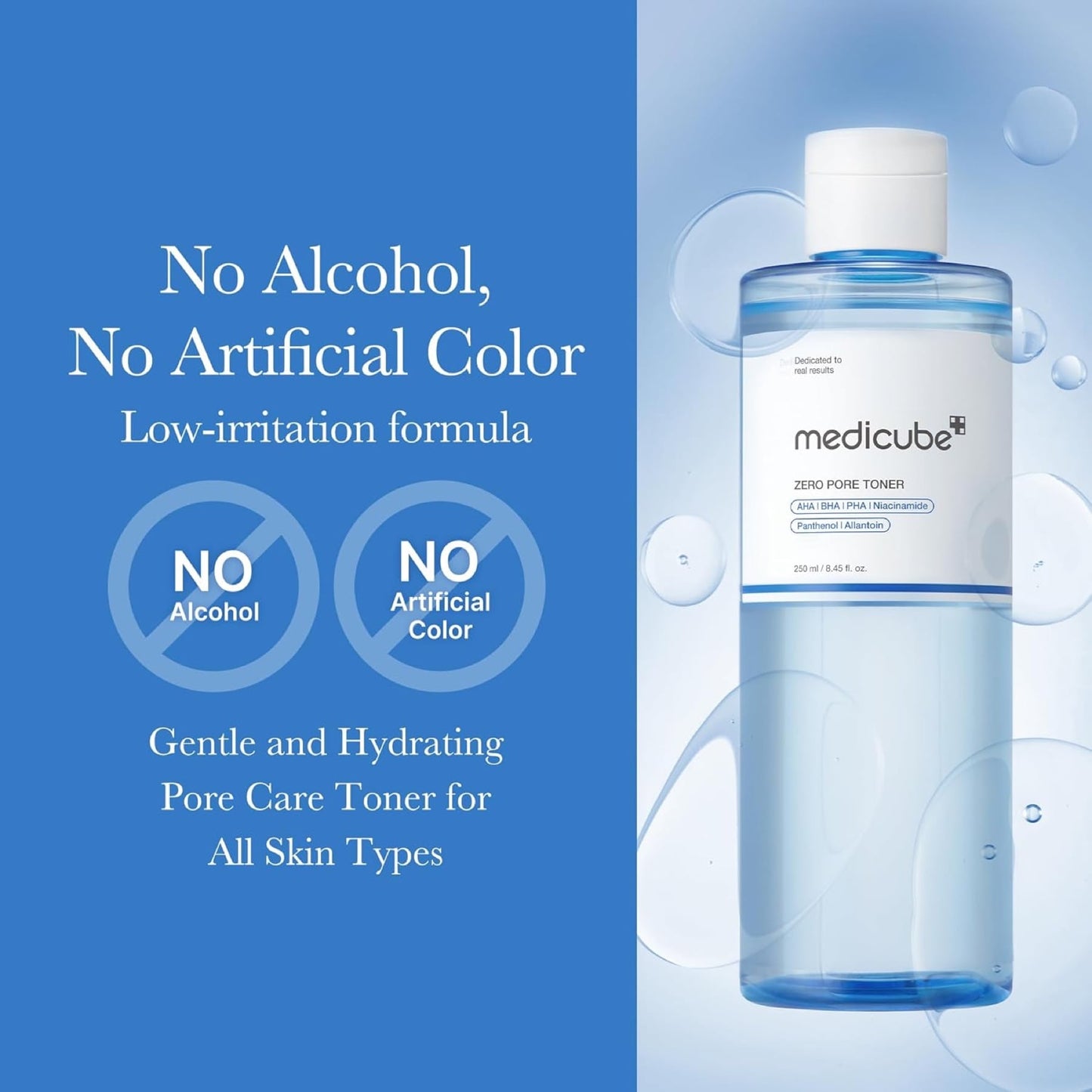 Medicube Zero Pore Exfoliating & Hydrating Toner with AHA BHA PHA Niacinamide & Panthenol