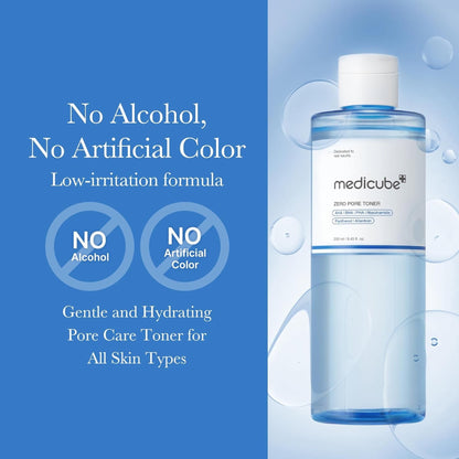 Medicube Zero Pore Exfoliating & Hydrating Toner with AHA BHA PHA Niacinamide & Panthenol