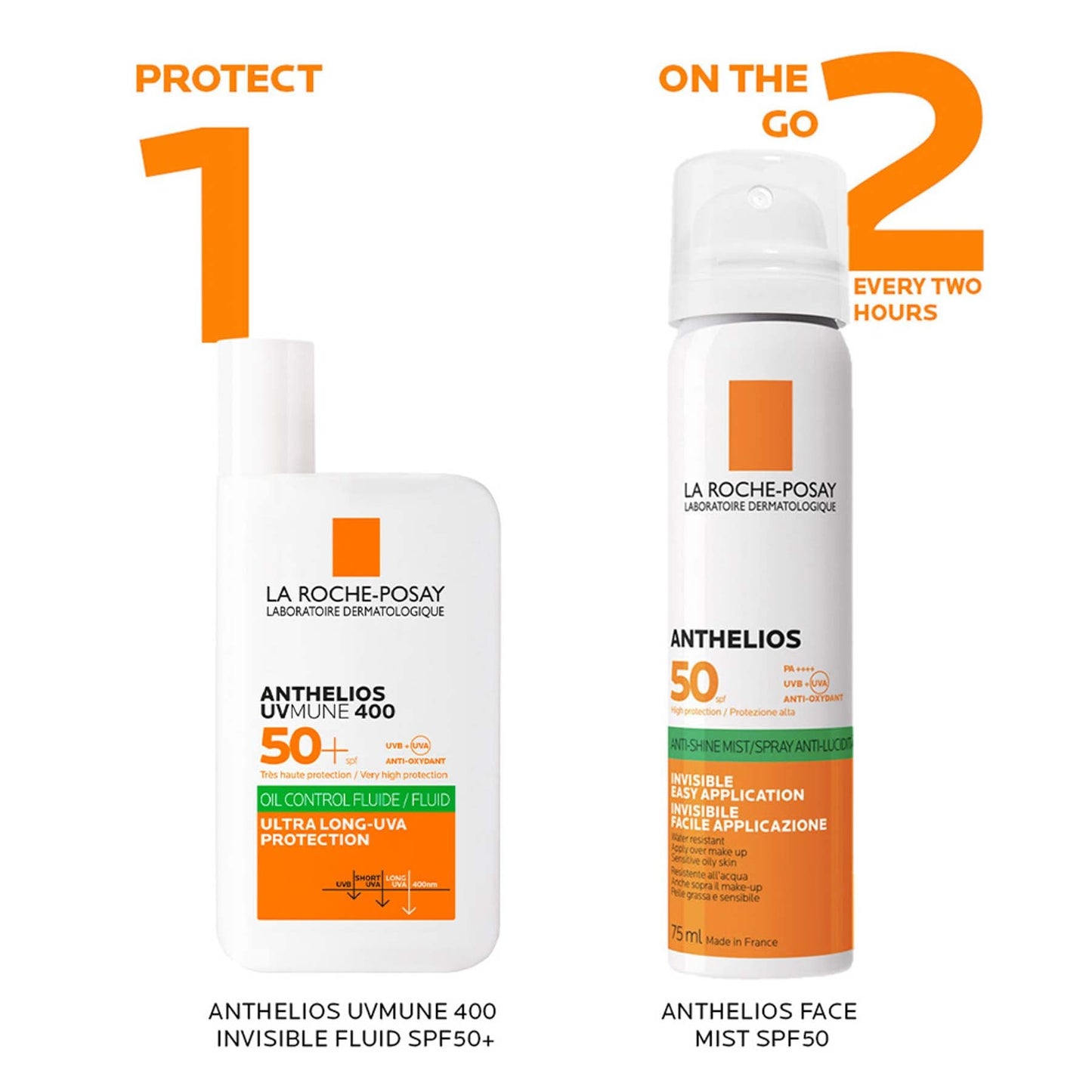 La Roche-Posay Anthelios UVMune 400 Oil Control Invisible Fluid Sunscreen SPF50+ for Oily Skin 50ml