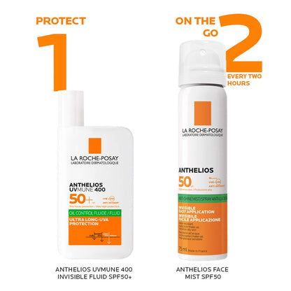 La Roche-Posay Anthelios UVMune 400 Oil Control Invisible Fluid Sunscreen SPF50+ for Oily Skin 50ml