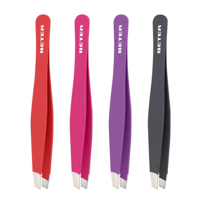 Beter Slanted Tip Tweezers, Coloured, Soft Touch