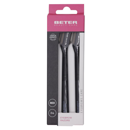 Beter Stainless Steel Brow Razor 3pcs