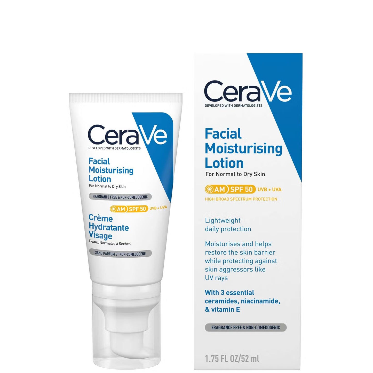 Cerave Am Facial Moisturizing Lotion Spf50 for Normal to Dry Skin 52ml