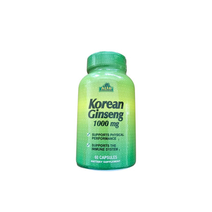 Alfa Vitamins Korean Ginseng 1000 mg - 60 Capsules