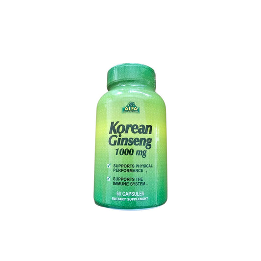 Alfa Vitamins Korean Ginseng 1000 mg - 60 Capsules
