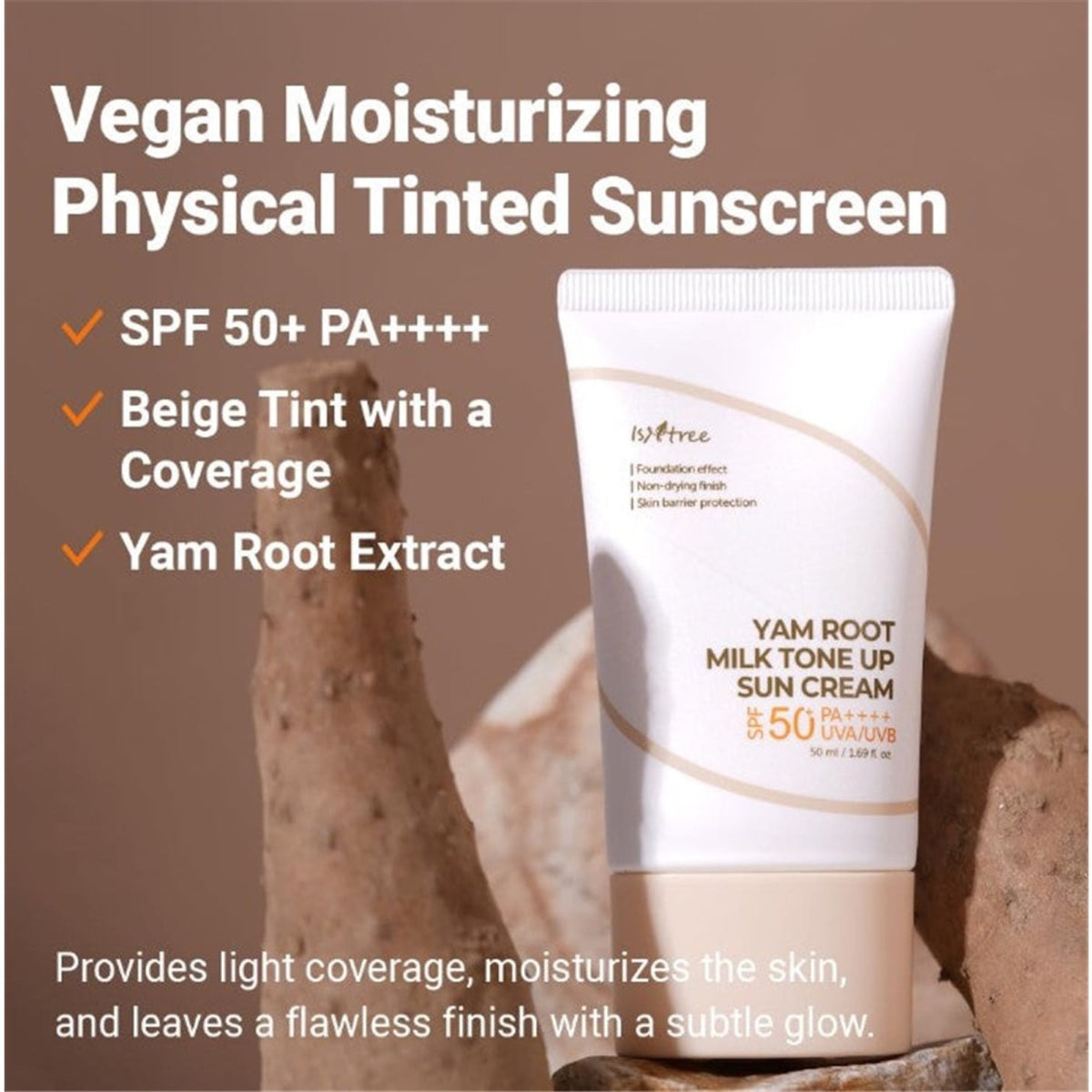 Isntree Yam Root Milk Tone Up Sun Cream SPF50+ PA++++ 50ml