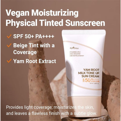 Isntree Yam Root Milk Tone Up Sun Cream SPF50+ PA++++ 50ml
