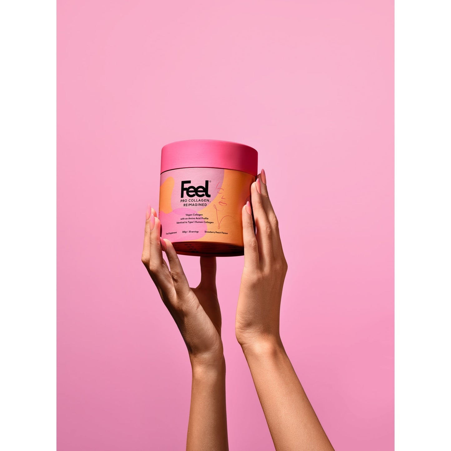 Feel Collagen Powder Strawberry Peach 300g